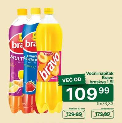 Voćni napitak Bravo breskva 1,5l