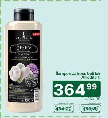Šampon za kosu beli luk Afrodita 1l