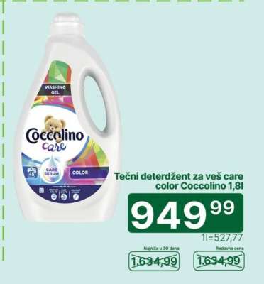 Tečni deterdžent za veš care color Coccolino 1,8l