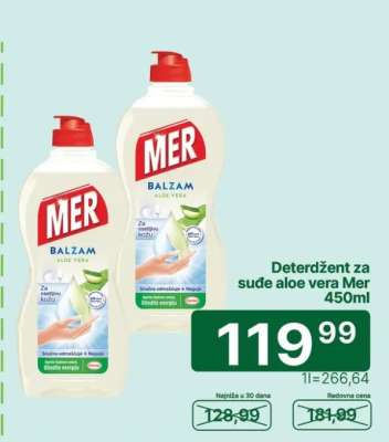 Deterdžent za suđe aloe vera Mer 450ml