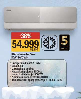 Klima Inverter Vox IDA18-VCWH