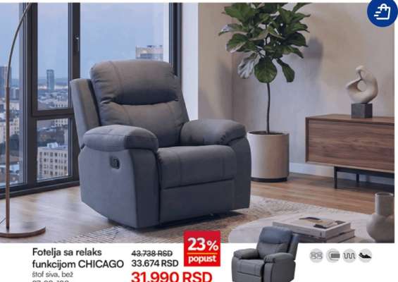 Fotelja sa relaks funkcijom CHICAGO
