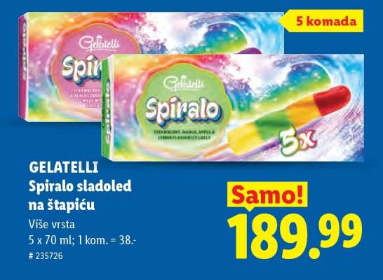 Gelatelli Spiralo sladoled na štapiću
