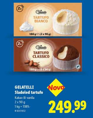 GELATELLI Sladoled tartufo