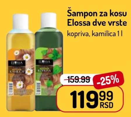Šampon za kosu Elossa dve vrste