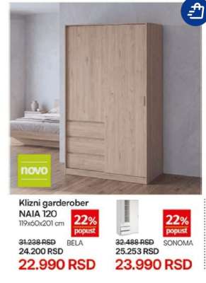 Klizni garderober NAIA 120