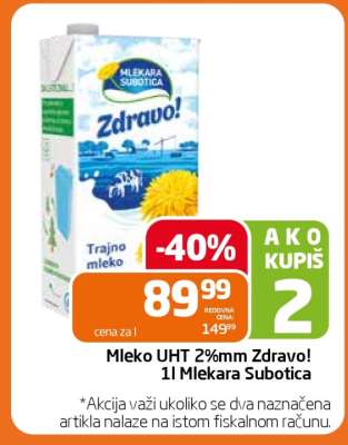Mleko UHT 2%mm Zdravo!