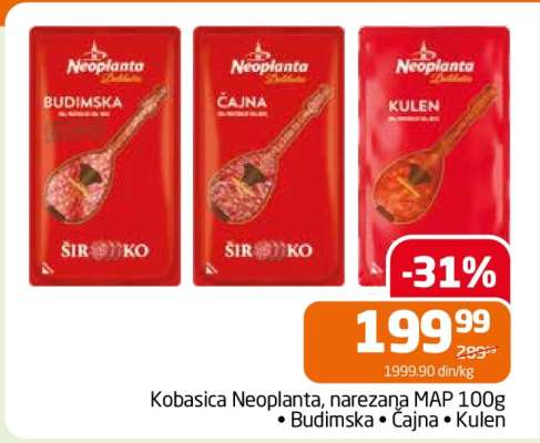 Kobasica Neoplanta, narezana MAP 100g