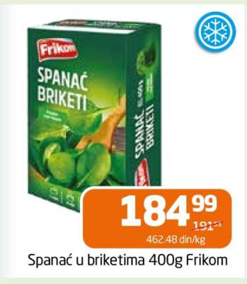 Spanać u briketima 400g Frikom