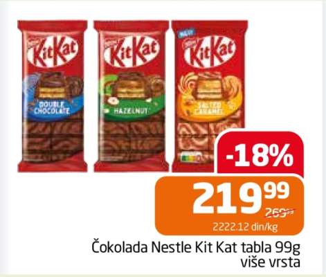Čokolada Nestle Kit Kat tabla 99g više vrsta