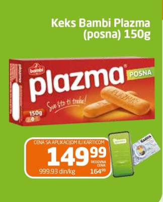 Keks Bambi Plazma (posna) 150g