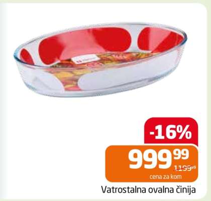 Vatrostalna ovalna činija
