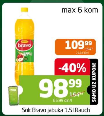 Sok Bravo jabuka 1.5l Rauch