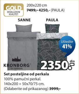 SET POSTELJINE OD PERKALA