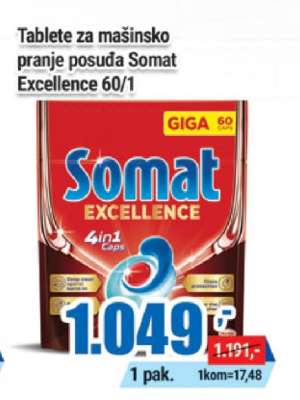 Tablete za mašinsko pranje posuđa Somat Excellence 60/1