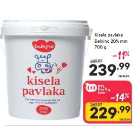 Kisela pavlaka Belkino 20% mm 700 g