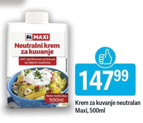 Krem za kuvanje neutralan Maxi 500ml