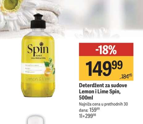 Deterdžent za sudove Lemon i Lime Spin, 500ml