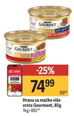 Hrana za mačke više vrsta Gourment 85g