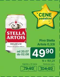 Pivo Stella Artois, 0.33l