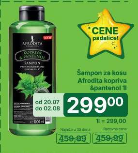 Šampon za kosu Afrodita kopriva & pantenol 1l