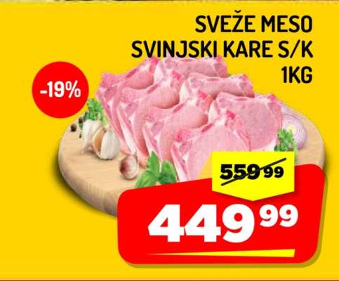 SVEŽE MESO SVINJSKI KARE S/K 1kg