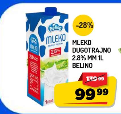 MLEKO DUGOTRAJNO 2,8% MM 1l BELINO
