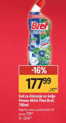 Gel za čišćenje wc šolje Power Aktiv Pine Bref, 700ml