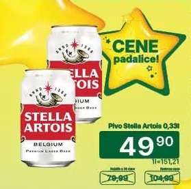 Pivo Stella Artois, 0.33l