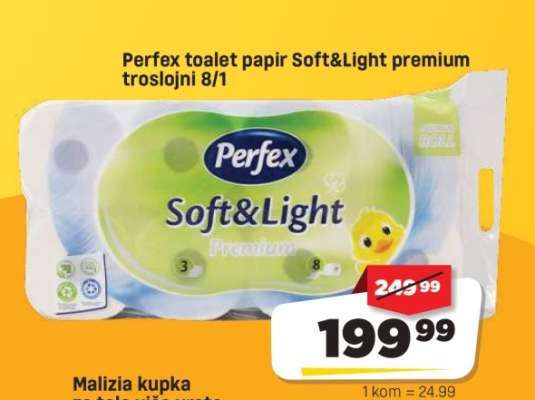 Perfex toalet papir Soft&Light premium troslojni 8/1