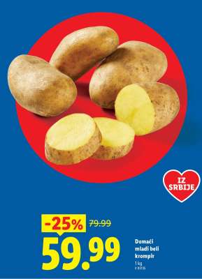 Domaći mladi beli krompir