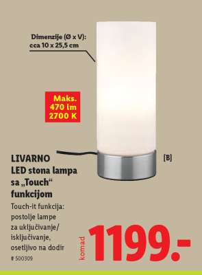 LIVARNO LED stona lampa sa 'Touch' funkcijom