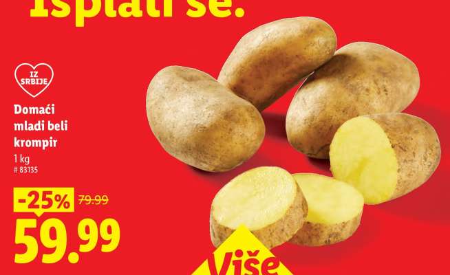 Domaći mladi beli krompir