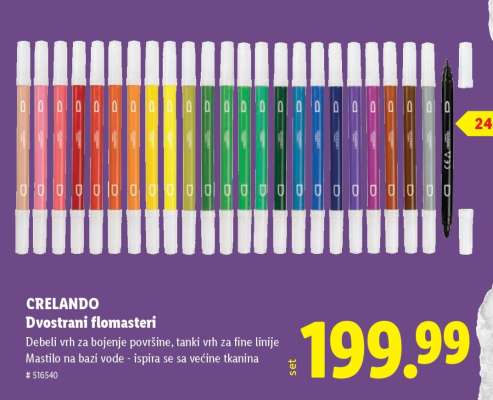 CRELANDO Dvostrani flomasteri
