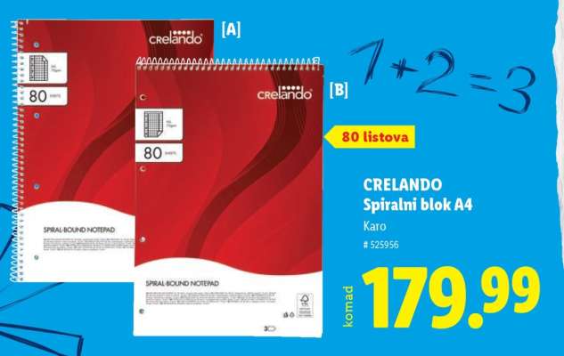 CRELANDO Spirálni blok A4
