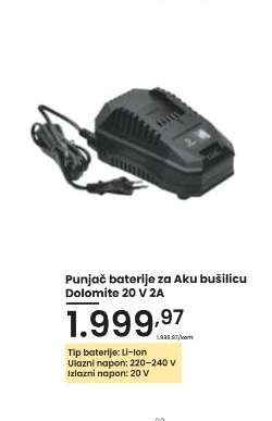 Punjač baterije za Aku bušilicu Dolomite 20 V 2A