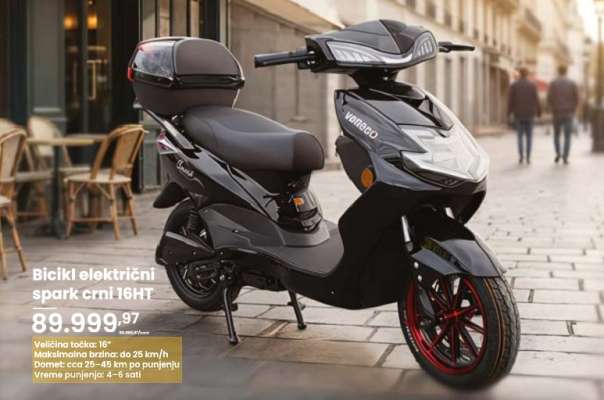 Bicikl električni spark crni 16HT