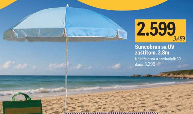 Suncobran sa UV zaštitom, 2.8m