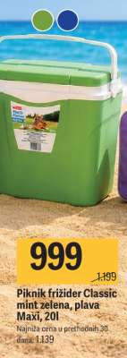 Piknik frižider Classic mint zelena, plava Maxi, 20l