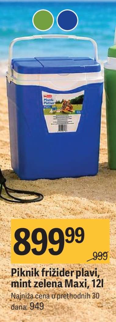 Piknik frižider plavi, mint zelena Maxi, 12l