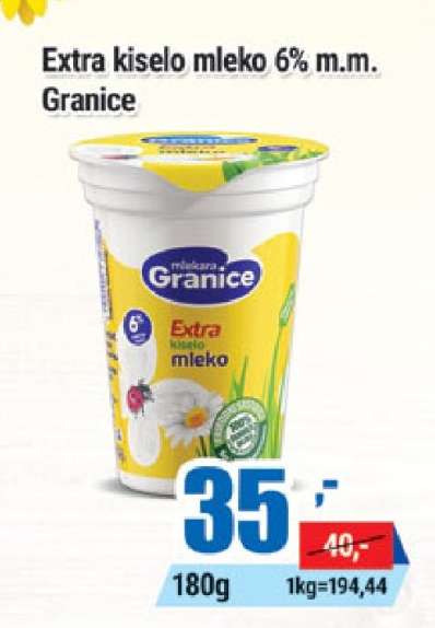 Extra kiselo mleko 6% m.m. Granice