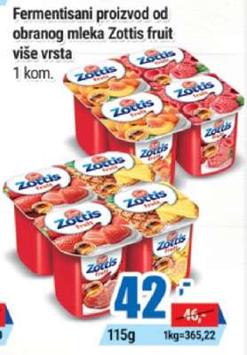 Fermentisani proizvod od obranog mleka Zottis fruit