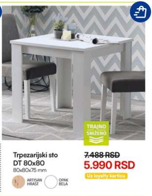 Trpezarijski sto DT 80x80