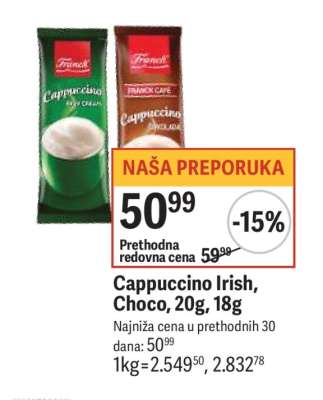 Cappuccino Irish, Choco, 20g, 18g