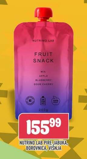 Nutrino Lab Pire Jabuka, Borovnica, Višnja