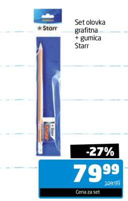 SET OLOVKA GRAFITNA + GUMICA STARR