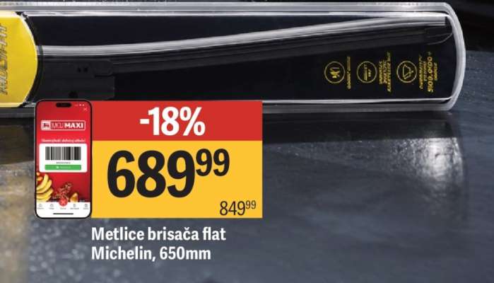 Metlice brisača flat Michelin, 650mm