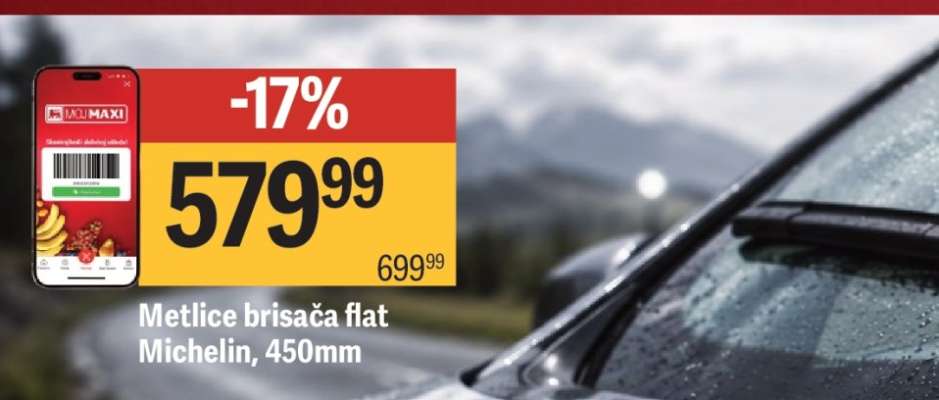 Metlice brisača flat Michelin, 450mm