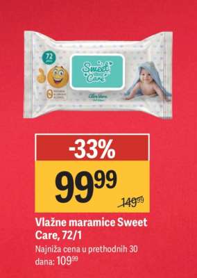 Vlažne maramice Sweet Care 72/1