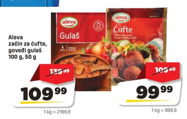 Aleva začin za ćufte, goveđi gulaš